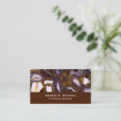 Lila Brown White Agate Steinmuster Visitenkarte (Stehend Vorderseite)