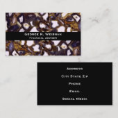 Lila Brown White Agate Steinmuster Visitenkarte (Vorne/Hinten)
