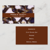 Lila Brown White Agate Steinmuster Visitenkarte (Vorne/Hinten)