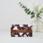 Lila Brown White Agate Steinmuster Visitenkarte (Stehend Vorderseite)
