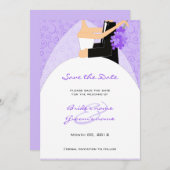 Lila Brücken und Bräuche speichern die Datumskarte Save The Date (Vorne/Hinten)