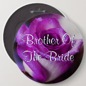 Lila Bruder der Braut-Rose Button (Vorne & Hinten)