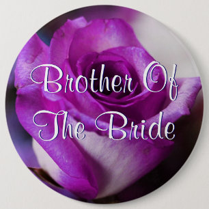 Lila Bruder der Braut-Rose Button