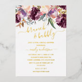 Lila Brunch und Brautparty Folieneinladung (Vorderseite)