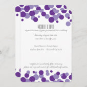 Lila Bubbles Confetti Hochzeit Einladungen (Vorne/Hinten)