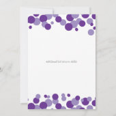 Lila Bubbles Confetti Hochzeit Einladungen (Rückseite)