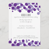 Lila Bubbles Confetti Hochzeit Einladungen (Vorne/Hinten)