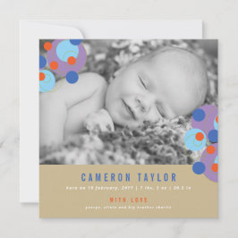 Lila Bubbly Circles Baby Boy Birth Ankündigung
