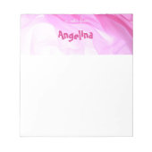 Lila Buchstabe: Aquarellpinke Notizblock (Vorderseite)