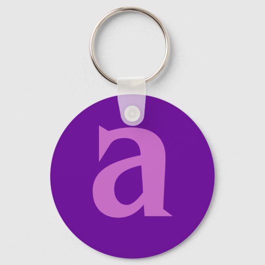 Lila Buchstabe oder Text auf T-Shirts und -Produkt Schlüsselanhänger (Vorderseite)