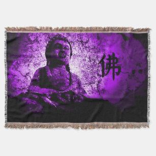 Lila Buddha-Klugheitthrow-Decke Decke