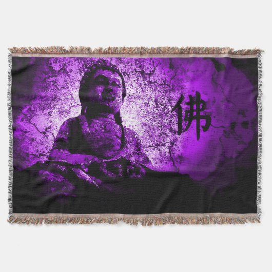 Lila Buddha-Klugheitthrow-Decke Decke (Vorderseite)