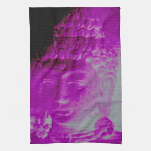 lila Buddha-Kopftuch Küchentuch (Vertikal)