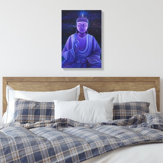 Lila Buddha Universum Galaxie Malerei Wand Kunst (Insitu (Schlafzimmer))