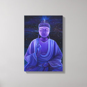 Lila Buddha-Universum-Galaxie-Malerei-Wand-Kunst Leinwanddruck