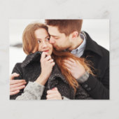 Lila Budget Grüne Foto Hochzeit Einladung (Rückseite)