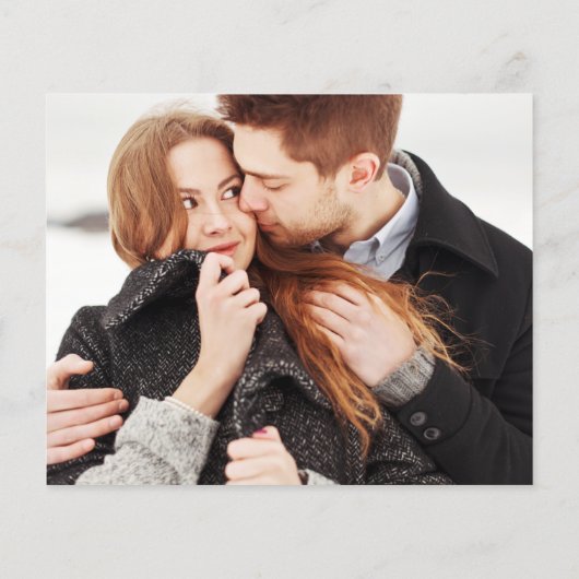 Lila Budget Grüne Foto Hochzeit Einladung (Rückseite)