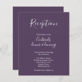 Lila Budget Moderner Hochzeitsempfang Flyer (Vorne/Hinten)