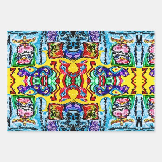 LILA BUFFALO-GIFT-WRAP - 3 SCHUHE SIND INBEGRIFFEN GESCHENKPAPIER SET (Vorderseite 2)