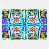 LILA BUFFALO-GIFT-WRAP - 3 SCHUHE SIND INBEGRIFFEN GESCHENKPAPIER SET (Vorderseite)