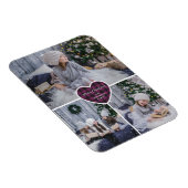 Lila Buffalo Kariertes Herz Foto Frohe Weihnachten Magnet (Rechte Seite)
