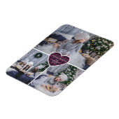 Lila Buffalo Kariertes Herz Foto Frohe Weihnachten Magnet (Linke Seite)