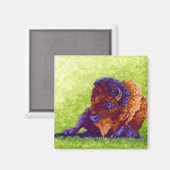 Lila Buffalo Magnet (Vorderseite/Rückseite)