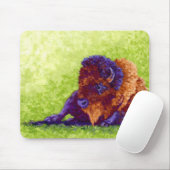 Lila Büffel Mousepad (Mit Mouse)