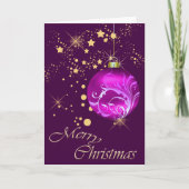 Lila Bulb Gold Stars Weihnachten (Vorderseite)