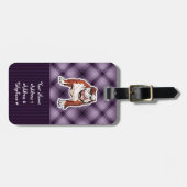 Lila Bulldog Gepäckanhänger (Vorderseite horizontal)