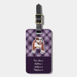 Lila Bulldog Gepäckanhänger
