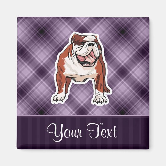 Lila Bulldog Magnet (Vorne)