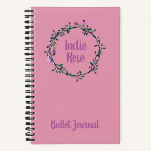 Lila Bullet-Journal mit personalisiertem Namen Notizblock
