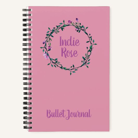 Lila Bullet-Journal mit personalisiertem Namen Notizblock (Vorderseite)