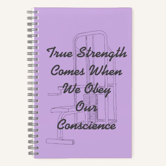 Lila Bullet Journal mit True Strength Light Notizblock (Vorderseite)