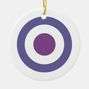 Lila Bulls-Eye Keramik Ornament