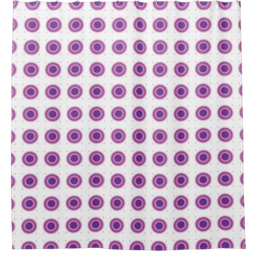 Lila Bullseye-Target-Polka-Dot-Round-Circles Duschvorhang (Vorderseite)