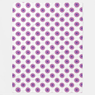 Lila Bullseye-Target-Polka-Dot-Round-Circles Fleecedecke