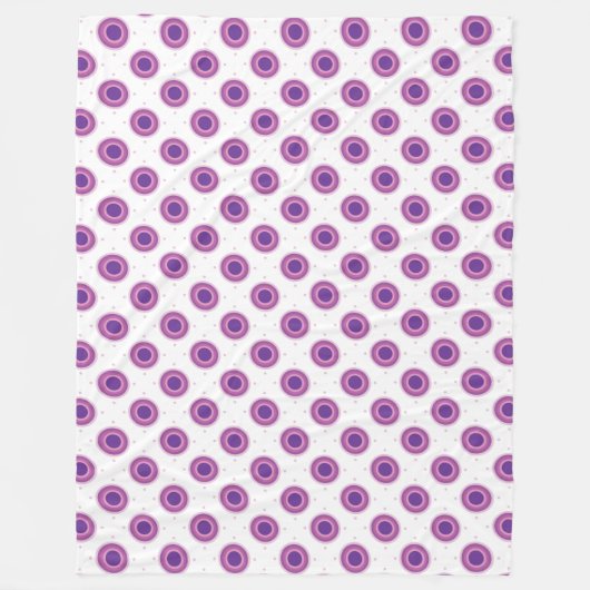 Lila Bullseye-Target-Polka-Dot-Round-Circles Fleecedecke (Vorderseite)