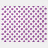 Lila Bullseye-Target-Polka-Dot-Round-Circles Fleecedecke (Vorderseite (Horizontal))
