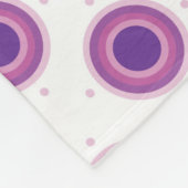 Lila Bullseye-Target-Polka-Dot-Round-Circles Fleecedecke (Ecke)