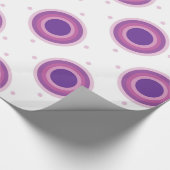 Lila Bullseye-Target-Polka-Dot-Round-Circles Geschenkpapier (Ecke)