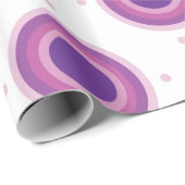 Lila Bullseye-Target-Polka-Dot-Round-Circles Geschenkpapier (Rolleneckpunkt)