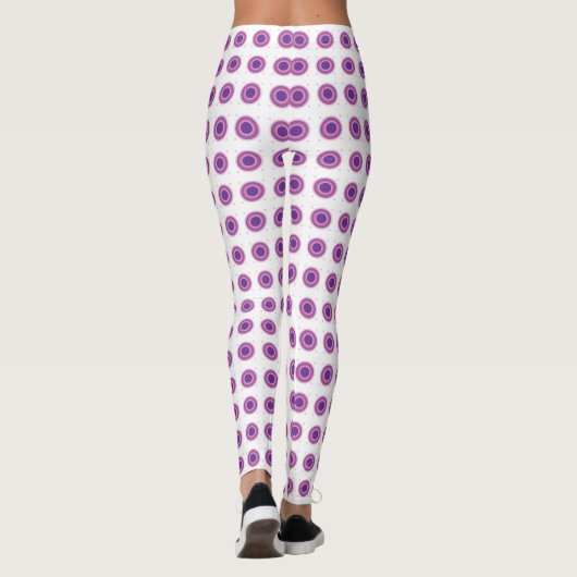 Lila Bullseye-Target-Polka-Dot-Round-Circles Leggings (Rückseite)