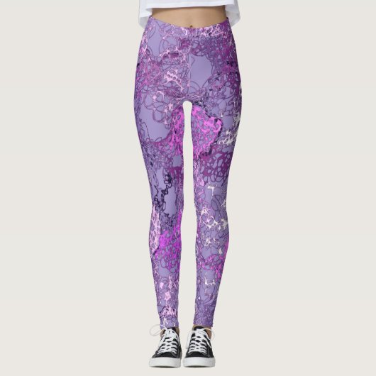 Lila Bündel Leggings (Vorderseite)