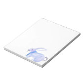 Lila Bunny im blauen Scara Notizblock (Rotiert)