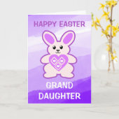 Lila Bunny Rabbit Grandtochter Foto Ostern Karte (Gelbe Blume)