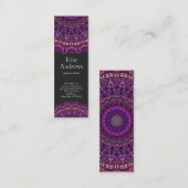 Lila bunter BlumenMandala Mini Visitenkarte (Vorne/Hinten)