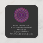 Lila bunter BlumenMandala Quadratische Visitenkarte (Rückseite)