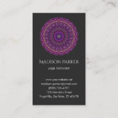 Lila bunter BlumenMandala Visitenkarte (Rückseite)